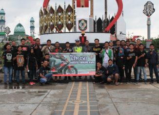 Komunitas Motor Honda Konvoi Jelajahi Kota Sampit